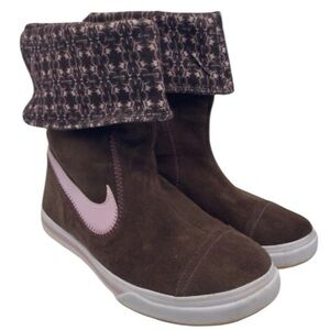 Nike Sneaker Ankle Boots Womens Brown Pink Suede Lined Y2K 316394-261 Size 11